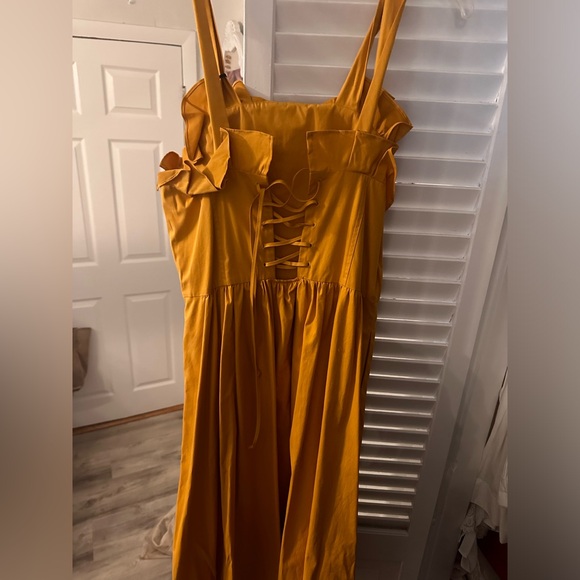 Sea New York lace back Maxi dress in mustard color - Picture 2 of 6